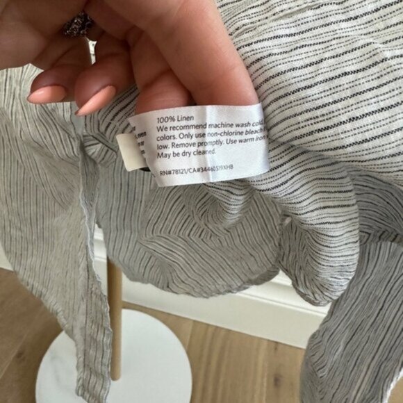 Eileen Fisher Striped Linen Button Down Shirt – Size Small - Picture 6 of 10